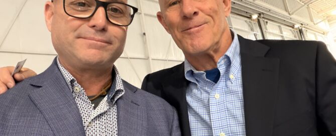Chris Grollnek active shooter prevention expert with Vice Admiral Bob Harward at America 250 celebration Alliance Airport Fort Worth Texas