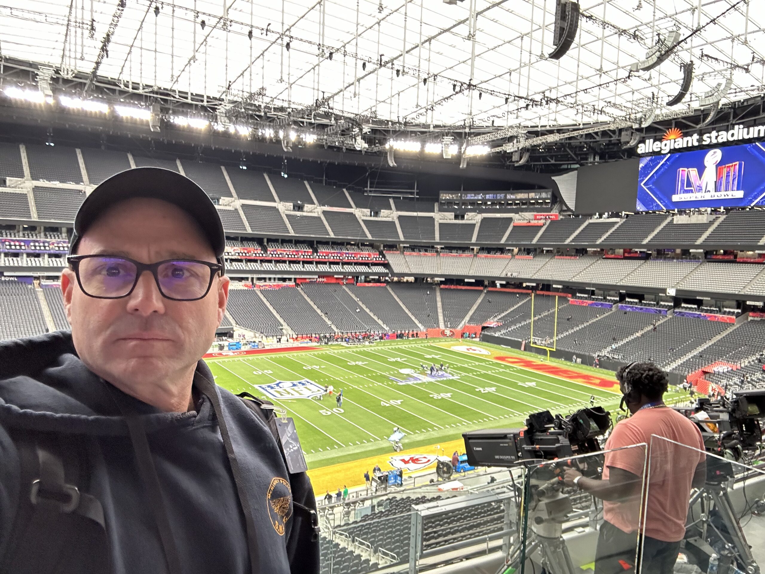 Chris Grollnek active shooter expert on-site at Super Bowl LVIII Allegiant Stadium Las Vegas